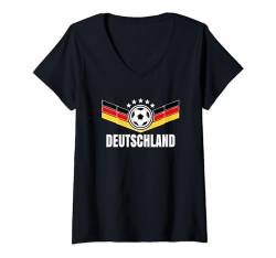 Damen Deutschland Trikot für Deutschland Retro-Jungen-Deutschland T-Shirt mit V-Ausschnitt von Deutschlandspieler Geschenke Deutschland Sport