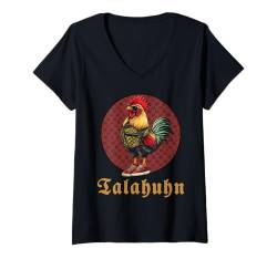 Damen Talahuhn Outfit für Rap Hip-Hop Fans Lustiges Meme Tala Huhn T-Shirt mit V-Ausschnitt von Deutschrap Viral Design Talahons Talahinas Rapper