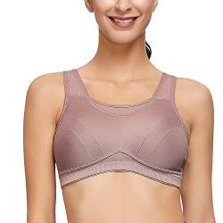 Deyllo Damen Sport BH Starker Halt Große Größen Sport-BH für Fitness Lauf Yoga (Flieder, 105F) von Deyllo