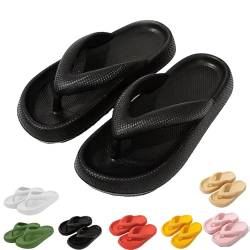 Deysen Cloudies Flip-Flops für Damen, Cloudies Slides für Damen, Duschpantoffel, weich, bequem, Wolkenslides für Damen, rutschfeste Sandalen, Schuhe für drinnen und draußen, Schwarz , 38/39 EU von Deysen