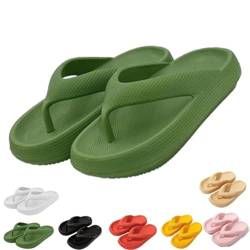 Deysen Cloudies Flip-Flops für Damen, Cloudies Slides für Damen, Duschpantoffel, weich, bequem, Wolkenslides für Damen, rutschfeste Sandalen, Schuhe für drinnen und draußen, grün, 36/37 EU von Deysen