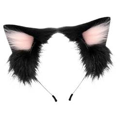 Dickly Stirnband Cosplay Süßes Haarband für Bühnenauftritte Party Halloween, Schwarz Rosa von Dickly