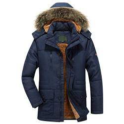 Didadihu Herren Winterjacke, Herren Herren-Jacken Security Arbeitsjacke Winterjacke 3xl Schwarze Winterjacken Puffer Jacke Steppjacke Norweger Warm,Dark Blue,4XL von Didadihu