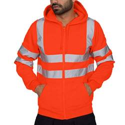 Warnschutz Pullover Herren - Funktionsjacke Winter 5xl Warnjacke Mit Reflexstreifen Pullover Warnschutz Reflektierend Softshelljacke Sweatshirt Orange Gelb Warnweste Arbeitsjacke Arbeitskleidung von Didadihu