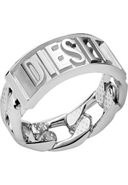 Diesel Ring Für Männer Ring, L: 18mm Bis 21mm, H: 9mm Silber Edelstahl Ring, DX1347040 von Diesel