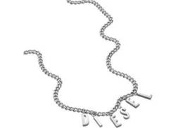 Kette mit Anhänger DIESEL "STEEL, DX1494040" Halsketten Gr. Edelstahl, Länge: 50 cm Breite: 9 mm, silberfarben (edelstahlfarben) Damen Ketten mit Anhänger von Diesel
