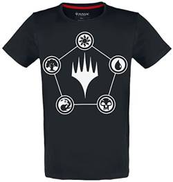 Magic: The Gathering Mana Herren-T-Shirt, kurzärmlig, Schwarz, S, 100% Baumwolle, reguläre Passform, Noir, S von Difuzed