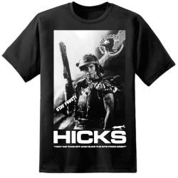 Digital Pharaoh Herren T-Shirt Corporal Hicks Xenomorph Nostromo Weyland Yutani USCM Colonial Marines – Schwarz Gr. XL, Schwarz von Digital Pharaoh