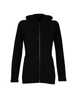 Dilling Frottee Kapuzenjacke für Damen aus 100% Bio-Merinowolle Schwarz 38 von Dilling