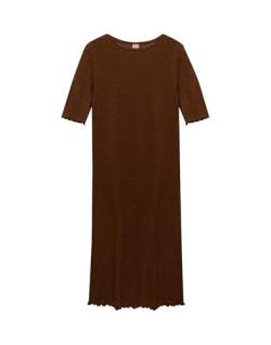 Dilling Pointelle-Kleid aus Merinowolle/Seide für Damen - Mokka 36 von Dilling