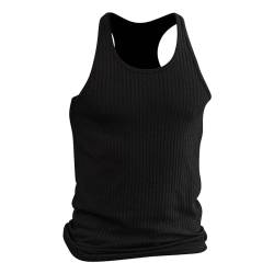 Herren-Sommer-Tanktop aus Strick mit vertikalen Streifen für Fitness und Sport Arbeitsshirts Schwarz Unterhemd Herren Weiss Ohne äRmel Tshirt Oversize Tshirt Fitness Muskelshirts (Black, XXXL) von Dinnesis