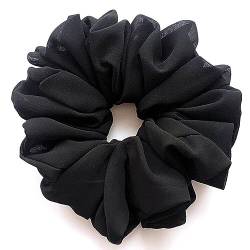 Chiffon-Haarseil großes Haargummi elastischer Haarring schwarzer Pferdeschwanzhalter Haarschmuck für Mädchen von Dinntty