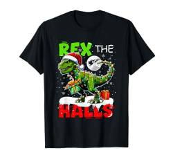 The Halls Christmas Santa T-rex Dinosaur Costume Parties T-Shirt von Dinosaur Christmas Costume