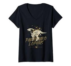 Damen Parasaurolophus Skelett Paläontologe Fossil Dino-Liebhaber T-Shirt mit V-Ausschnitt von Dinosaurs Lovers Zajoo