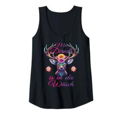 Damen Damen Volksfest Hirsch Reh Kostüm Blumen Trachten T-Shirt Tank Top von Dirndl Ersatz Mädchen Damen Trachtenshirt Bayern