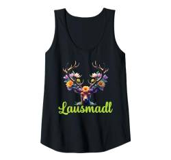 Damen Lausmadl Damen Volksfest Hirsch Reh Kostüm Blumen Trachten Tank Top von Dirndl Ersatz Mädchen Damen Trachtenshirt Bayern