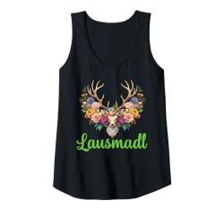 Damen Lausmadl Damen Volksfest Hirsch Reh Kostüm Blumen Trachten Tank Top von Dirndl Ersatz Mädchen Damen Trachtenshirt Bayern