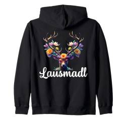 Lausmadl Damen Volksfest Hirsch Reh Kostüm Blumen Trachten Kapuzenjacke von Dirndl Ersatz Mädchen Damen Trachtenshirt Bayern