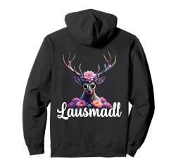 Lausmadl Damen Volksfest Hirsch Reh Kostüm Blumen Trachten Pullover Hoodie von Dirndl Ersatz Mädchen Damen Trachtenshirt Bayern