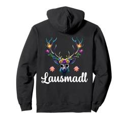 Lausmadl Damen Volksfest Hirsch Reh Kostüm Blumen Trachten Pullover Hoodie von Dirndl Ersatz Mädchen Damen Trachtenshirt Bayern