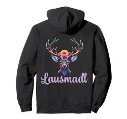 Lausmadl Damen Volksfest Hirsch Reh Kostüm Blumen Trachten Pullover Hoodie von Dirndl Ersatz Mädchen Damen Trachtenshirt Bayern