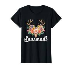 Lausmadl Damen Volksfest Hirsch Reh Kostüm Blumen Trachten T-Shirt von Dirndl Ersatz Mädchen Damen Trachtenshirt Bayern