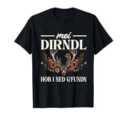 Mei Dirndl Hob I Ned G'fundn Ersatz-Dirndl Hirsch-Geweih T-Shirt von Dirndl Ersatz Trachtenshirt für Oktoberfest Shop