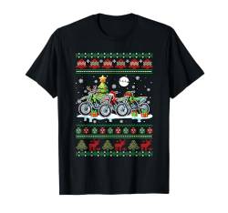 Three Santa Elf Rentier Dirt Bikes Christmas Sweater Lover T-Shirt von Dirt Bike Christmas Costume