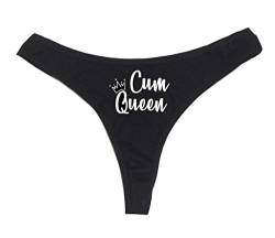 Dirty Girl Undies Cum Queen Damen High Rise Sexy Tanga, Dirty Undies!, Schwarz, L von Dirty Girl Undies