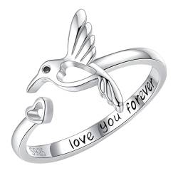 Dishowme Ring Elefant Vogel Sonnenblume Kristall Gänseblümchen Ring Blume Knöchel verstellbar Ich liebe Dich für immer Fingergelenkschmuck für Frauen Mädchen (Silber A) von Dishowme