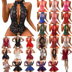 Dislsokrhov Damen Lingerie Offen BH Und Slip Desusse Swingerclub Dessous Unterkleid Underwear Spitzen Schlafanzug Frau Strümpfen Curvy Durchsichtige Nachtwäsche Party Outfit Damen Sexy 06 Schwarz, S von Dislsokrhov