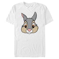 Disney Unisex Bambi Thumper Big Face Organic Short Sleeve T-shirt, Weiß, S von Disney Classics