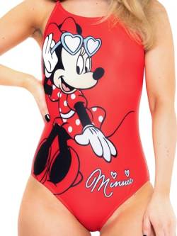 Disney Badeanzug für Frauen | Einteilig Minnie Schwimmanzug | Sommer Schwimmanzug Damen | Rot XL von Disney