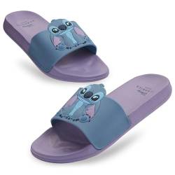 Disney Zehentrenner Badelatschen Kinder mit 3D-Desig, Schlappen für Strand, Schwimmbad - Geschenke für Mädchen (Lila/Blau Stitch, 28-29 EU) von Disney