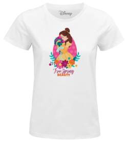 Disney Damen Wodprints015 T-Shirt, weiß, M von Disney