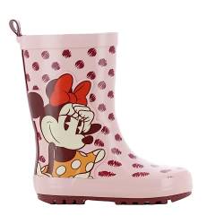 Disney MINNIE MOUSE Gummistiefel Mädchen von 1 bis 6 Jahre, Ungefütterte Warme Regenstiefel mit Minnie Maus Motiv 23 EU, Hohe Wasserdichte Regenschuhe für Kinder, Bequemer Kinderschuhe, Rosa von Disney