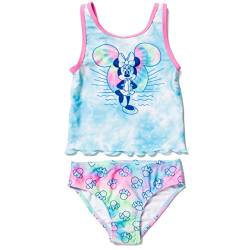 Disney Minnie Mouse Racerback-Tankini-Top und Bikinihose, Schwimmset für Kleinkinder bis große Kinder, Blau/mehrfarbig, 3 Jahre von Disney