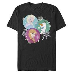 Disney Unisex Frozen-Tri Sphere Snow Organic Short Sleeve T-Shirt, Black, XXL von Disney