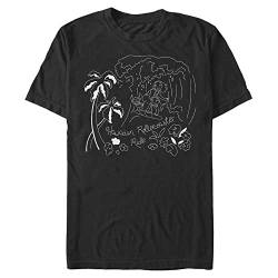 Disney Unisex Lilo & Stitch Stitch Surf Line Art Organic Short Sleeve T-shirt, Schwarz, XXL von Disney