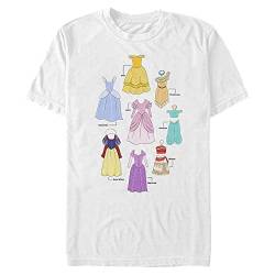 Disney Unisex Princess Textbook Dresses Organic Short Sleeve T-shirt, Weiß, XXL von Disney