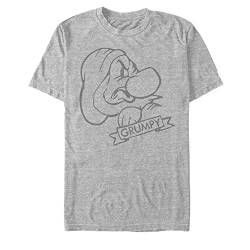 Disney Unisex Snow White Grumpy Organic Short Sleeve T-shirt, Melange Grey, M von Disney
