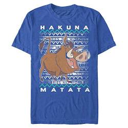 Disney Unisex The Lion King-Hakuna Pumba Organic Short Sleeve T-Shirt, Bright Blue, S von Disney