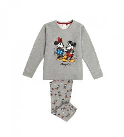 Disney Unisex für Kinder. 60627-0-000106 Langärmeliger Pyjama Sketch grau (8años= 117/128cm), Heimtextilien, Baumwolle, Polyester, Langarm, von Disney