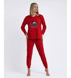 Disney für Damen. 60551-100-000306 Sweet Dreams Langärmeliger Warmer Pyjama rot (L), Heimtextilien, Polyester, Langarm von Disney