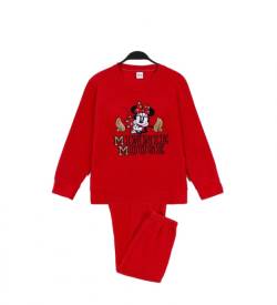 Disney für Mädchen. 55469-0-000306 Minnie Schlafanzug rot (12años= 141/152cm), Heimtextilien, Polyester, Langarm, Kinderbekleidung von Disney
