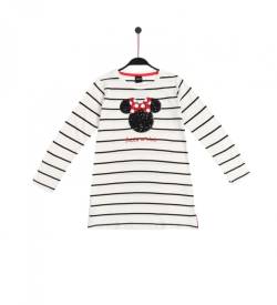 Disney für Mädchen. 61107-0-000004 Minnie Pailletten Kurzarm Camisole (14años= 153/158cm), Weiß, Heimtextilien, Baumwolle, Langarm, Kinderbe von Disney