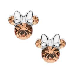 Ohrstecker Minnie-Maus mit Geburtsstein, Disney für Mädchen, Silber, Disney-Schmuck, verziert mit Zirkonia, Rose von Disney