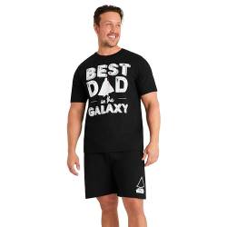 Star Wars Schlafanzug Herren Kurz, Pyjama Set T-Shirt & Shorts - Papa Geschenk (Schwarz, 3XL) von Disney