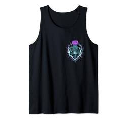 Schottische Distel mit Schild und Celtic Knots Thistle Lover Tank Top von Distel Lover von Christine Krahl