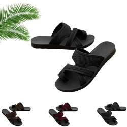 Distrainar Damen-Sandalen aus Netzstoff, bequem, orthopädisch, Plateau-Sandalen, Fußgewölbeunterstützung, Slide-Sandalen für Damen, Schwarz , 42 2/3 EU von Distrainar